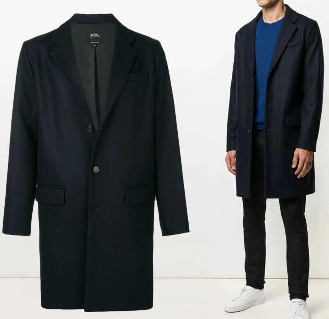 APC 아페쎄 체스터 싱글 코트 네이비 새제품  상품이미지1