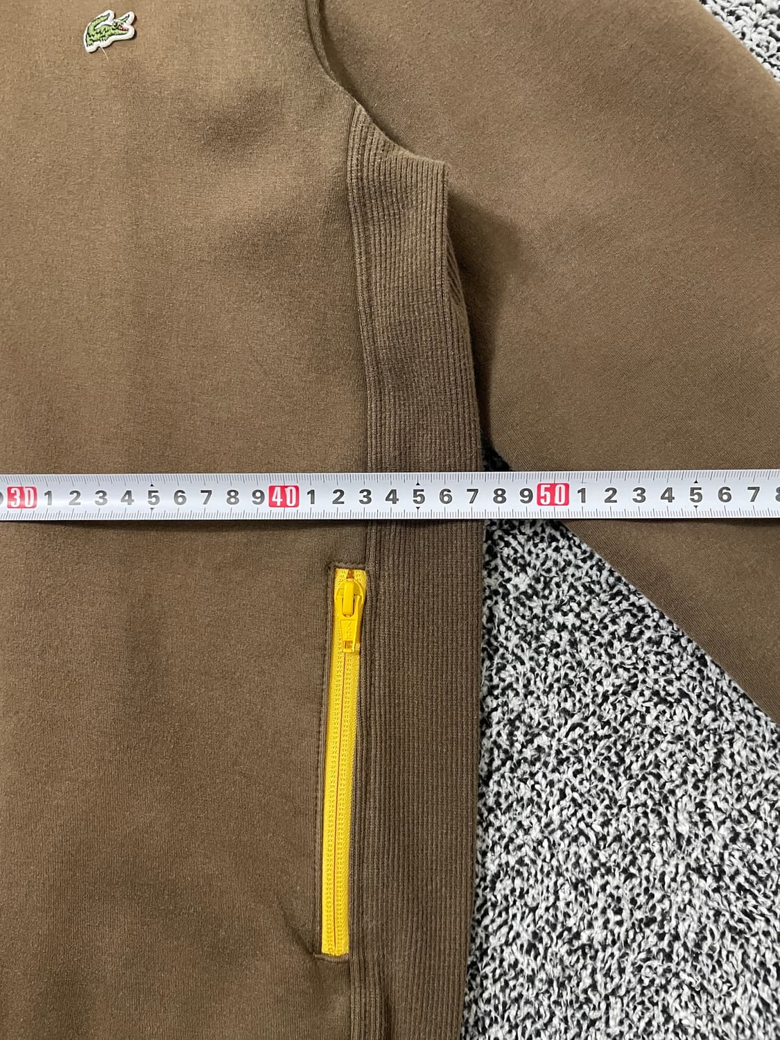 빈티지9. 라코스테 초코브라운 옐로우 배색 져지 트랙탑 초코바나나 상품이미지5