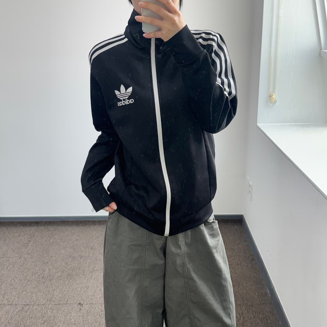 adidas 아디다스 파이어로고 블랙 트랙탑 져지 상품이미지1