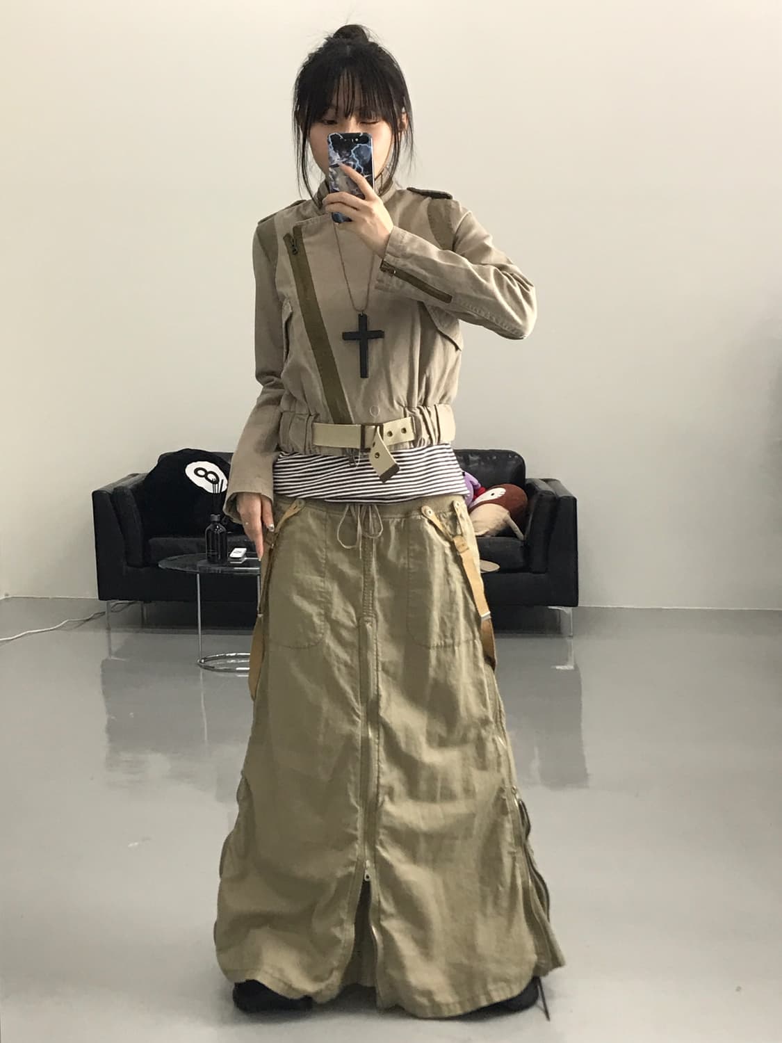 G.O.A Beige Detail Long Skirts 상품이미지5