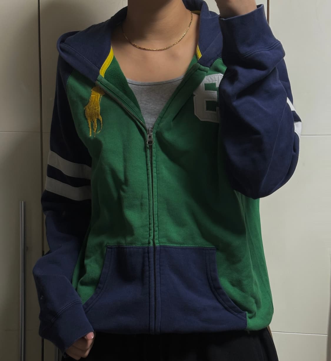 폴로 랄프로렌 빅포니 딥그린 네이비 후드집업  상품이미지1