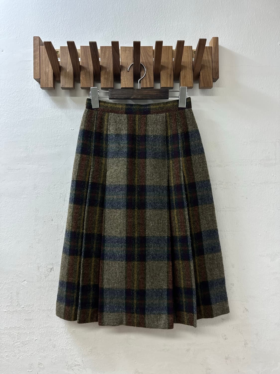 일본빈티지 체크 울 스커트  상품이미지1