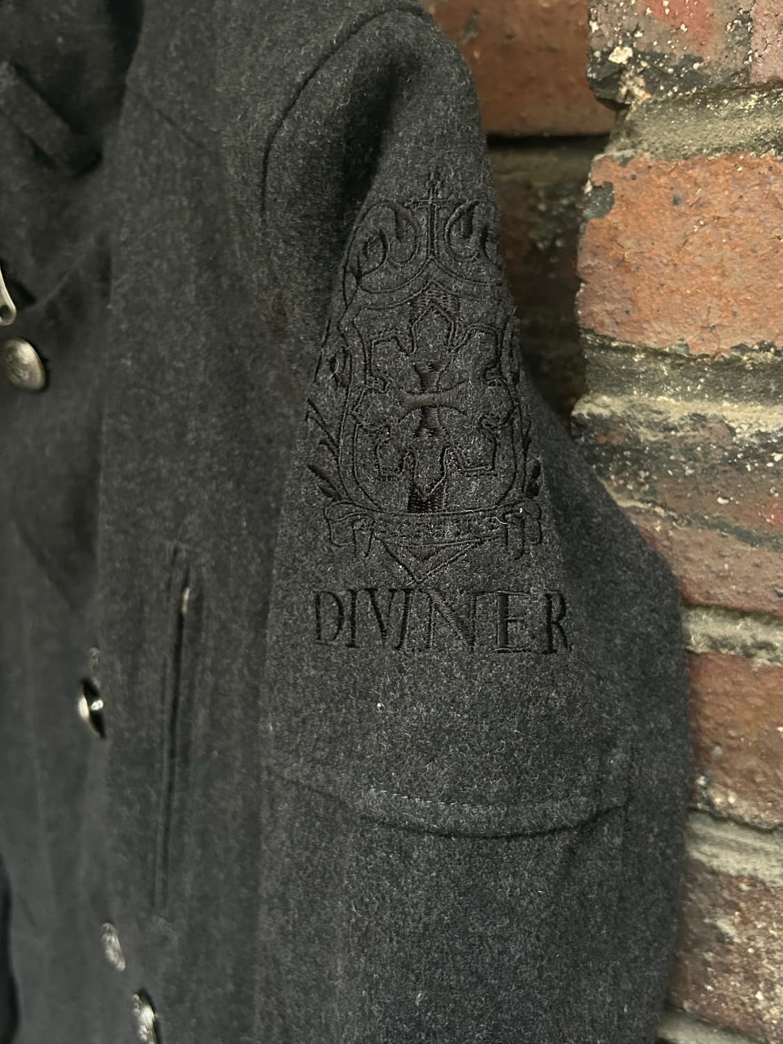 2000s JPN 펑크 더블버튼 챠콜 피코트 자켓 상품이미지4