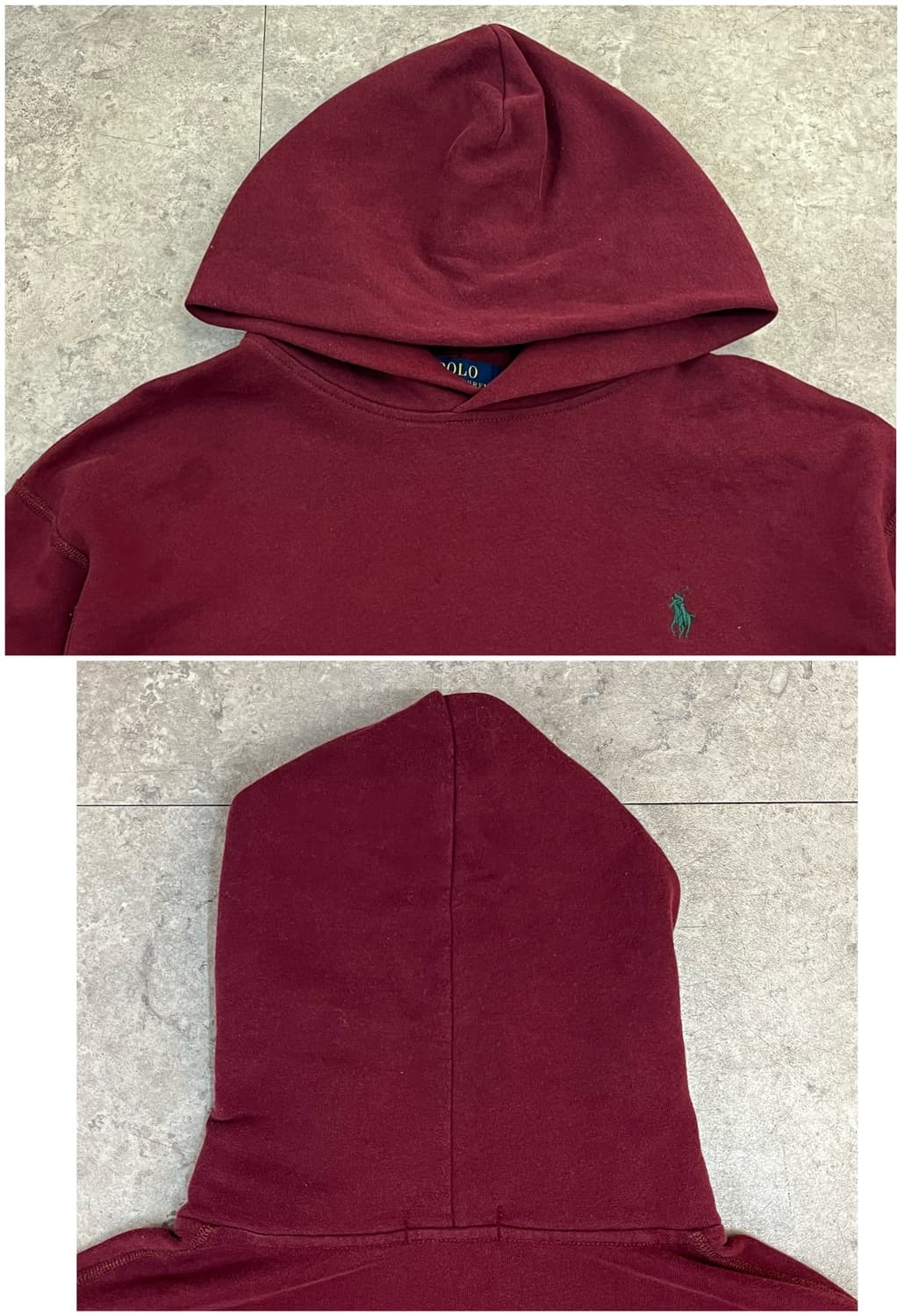 폴로 랄프로렌 기모 후드티 버건디 L #csz2368 상품이미지5