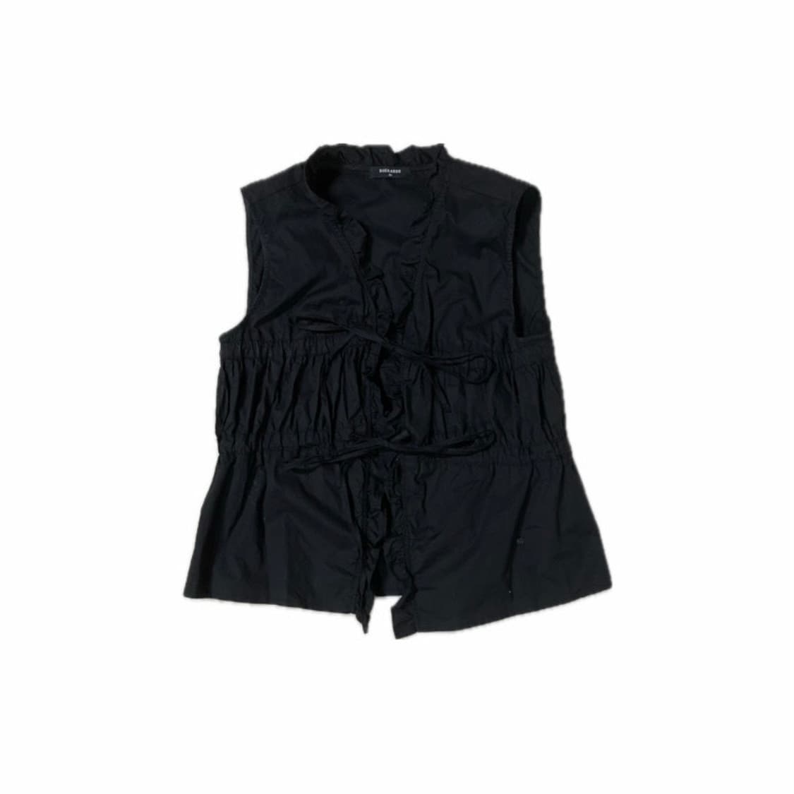 버커루 여성 코튼 프릴 민소매 블라우스 셔츠 블랙  상품이미지1