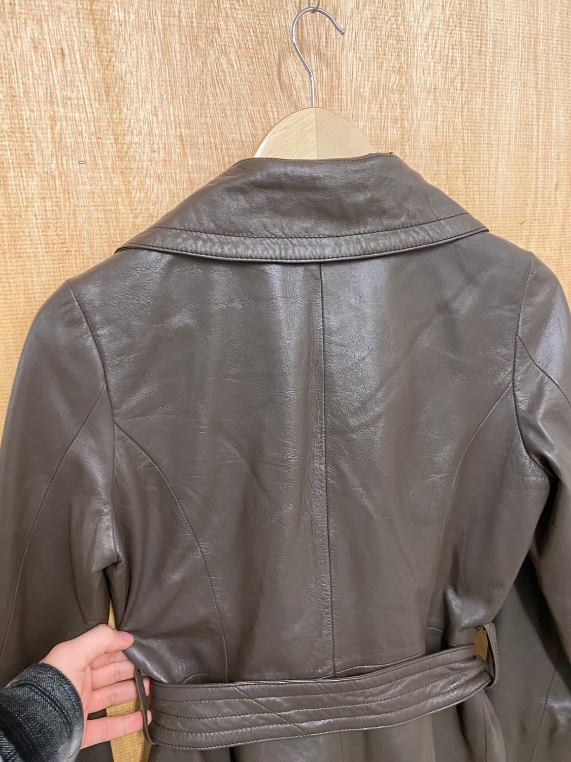 VTG 2way leather half coat 빈티지 투웨이 레더 코트 상품이미지5