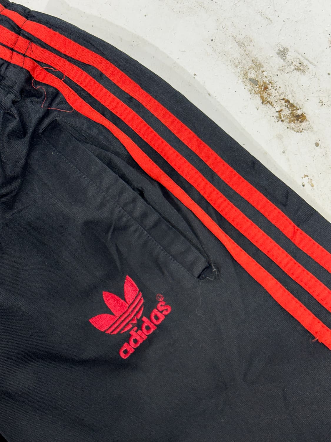 80s 아디다스 블랙 와이드 파이어버드 트레이닝 팬츠 추리닝 바지 M 상품이미지6