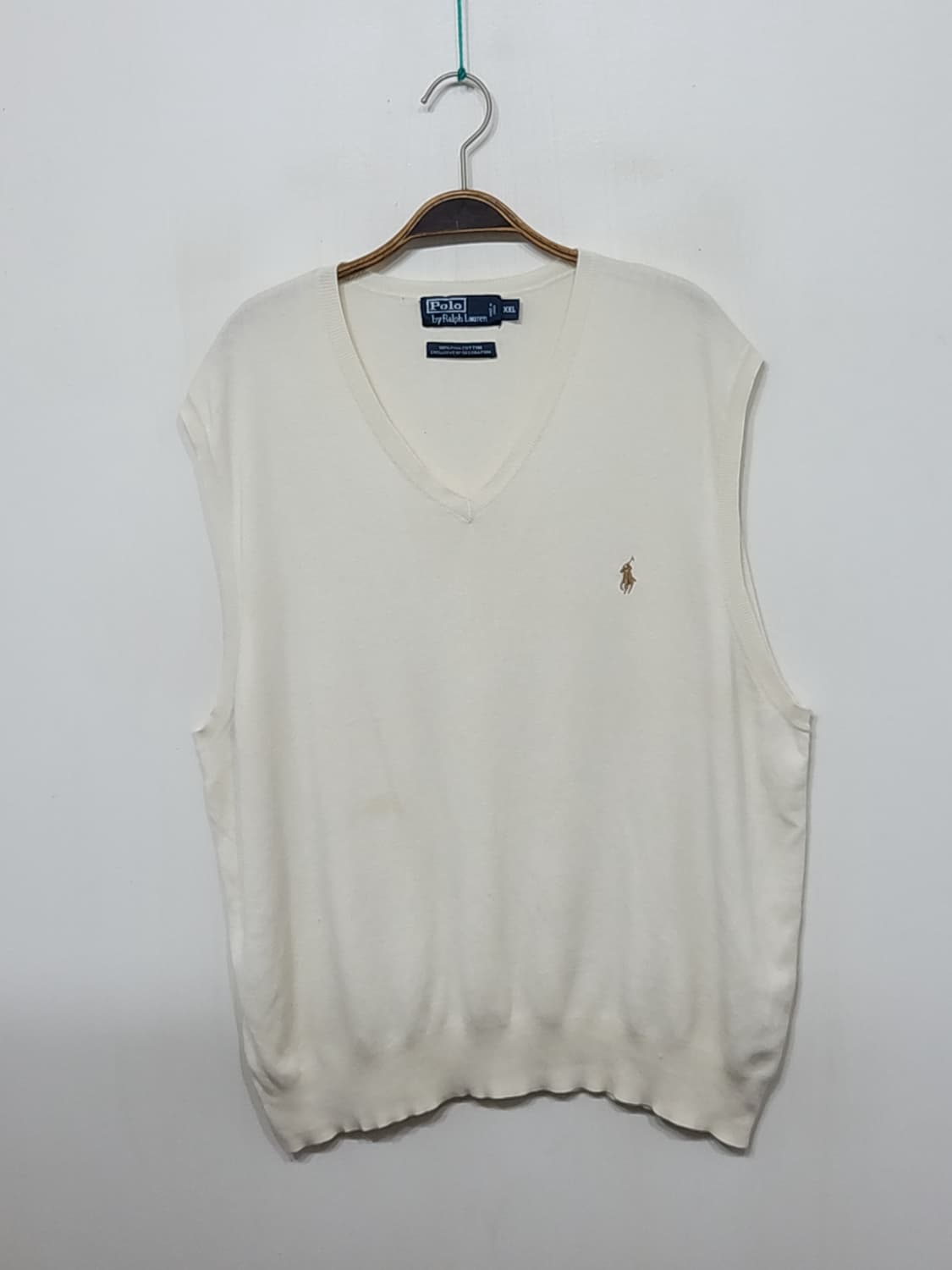 (XXL) 랄프로렌 폴로 빅사이즈 조끼 아이보리 피마코튼 베스트  상품이미지1