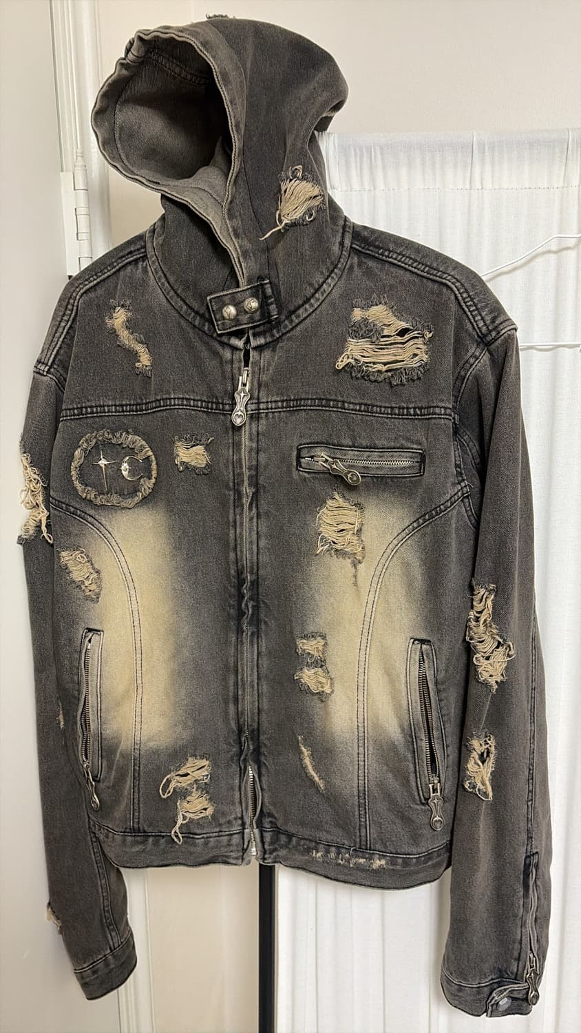 떠그클럽 24ss 데님 후드집업 블랙 [2사이즈] 상품이미지2