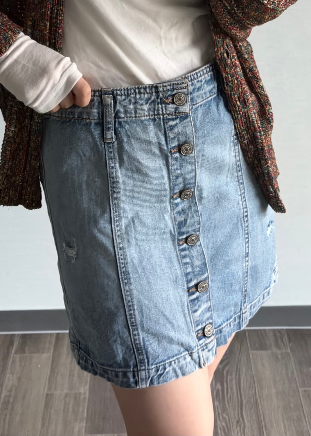 denim button skirt 상품이미지2