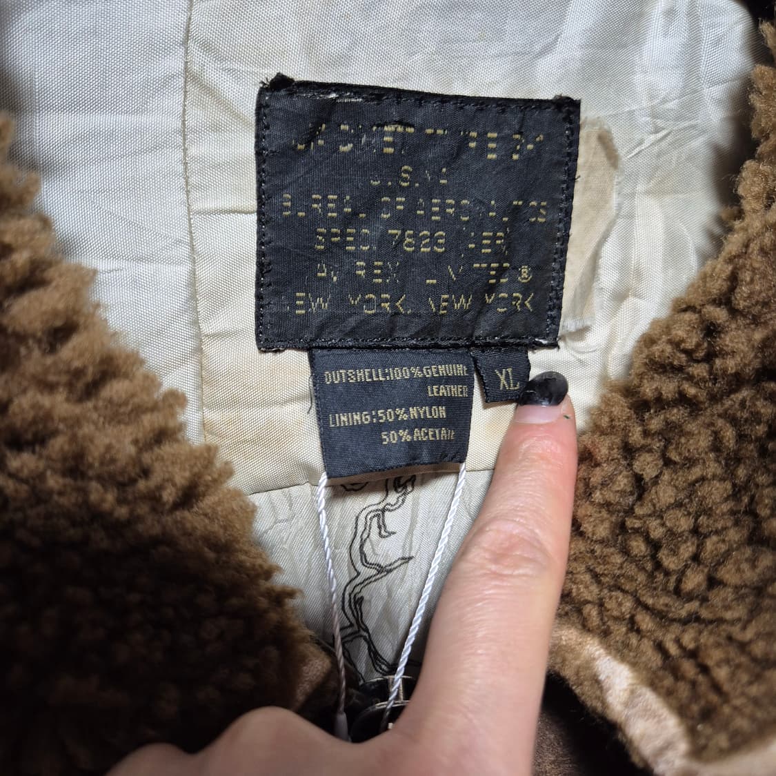 아비렉스 G-1 타입 밀리터리 가죽 항공 자켓 XL 상품이미지5