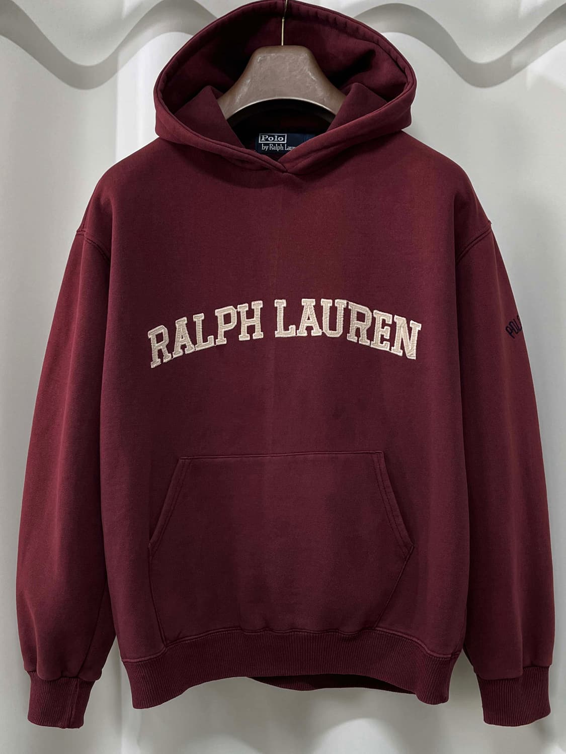 00's 폴로 랄프로렌 버건디 스펠아웃 빈티지 후드티 스웻셔츠 상품이미지1