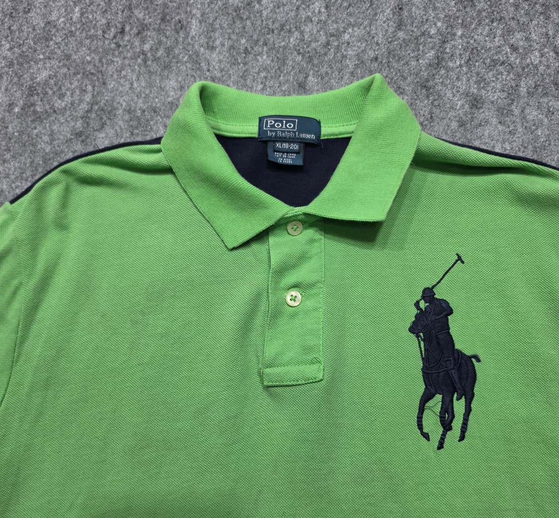 폴로 랄프로렌 빅로고 컬러블록 투컬러 PK 카라 반팔티 보이즈 XL 상품이미지3