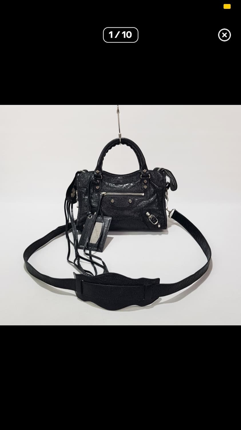 발렌시아가 모터백 미니 은장 블랙 상품이미지2