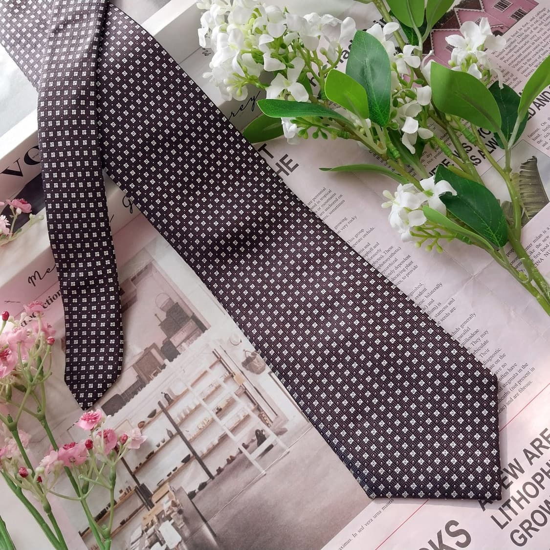 빨질레리 실크 마이크로 패턴 넥타이 8.6cm A+등급 K2150 상품이미지4