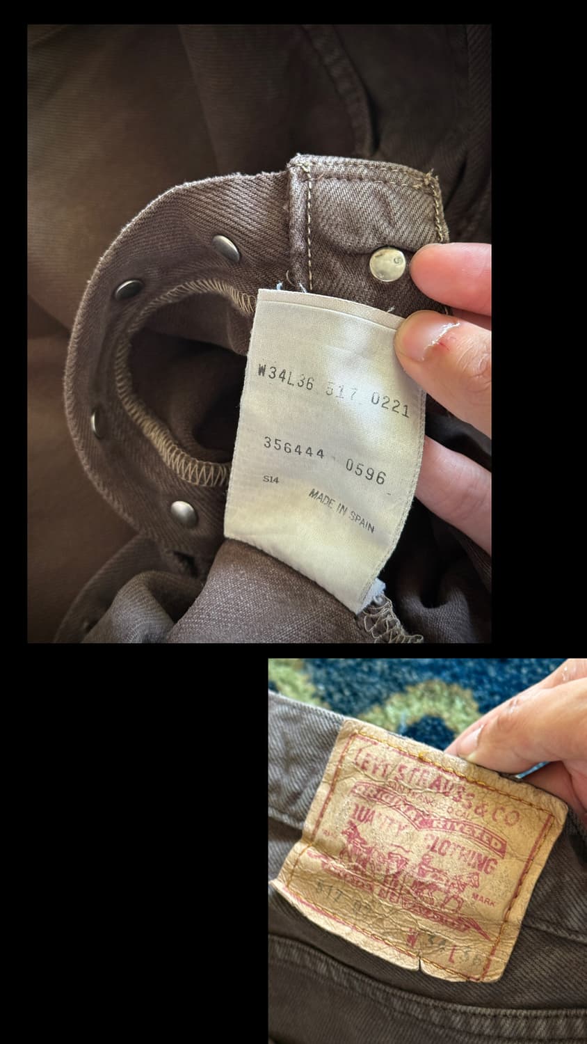90s Euro Levi's Dark brown 517 상품이미지9