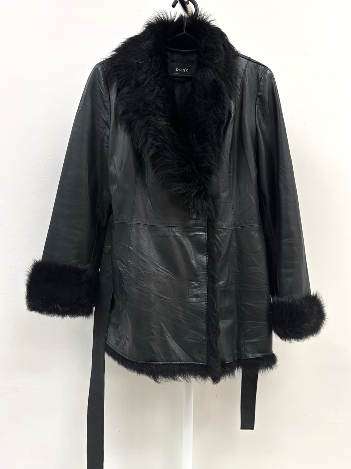 빈티지 블랙 리얼레더 무스탕 퍼 자켓 상품이미지5