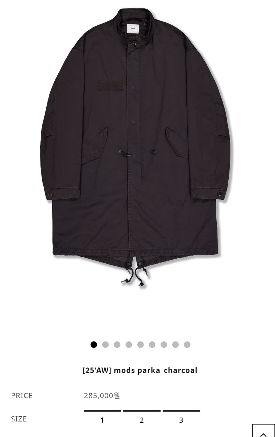 [3] 25AW 퍼렌 모즈파카 차콜 상품이미지1