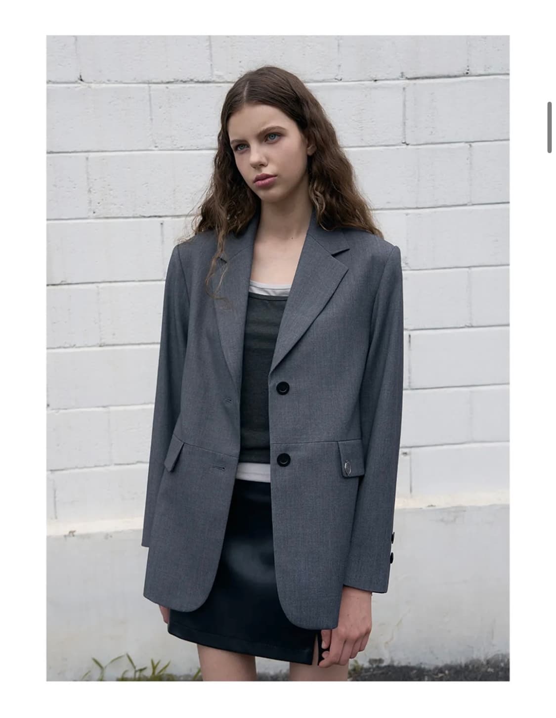(새상품)(M) 레더리 어반 베이직 싱글 블레이저 [GREY] 판매 상품이미지6