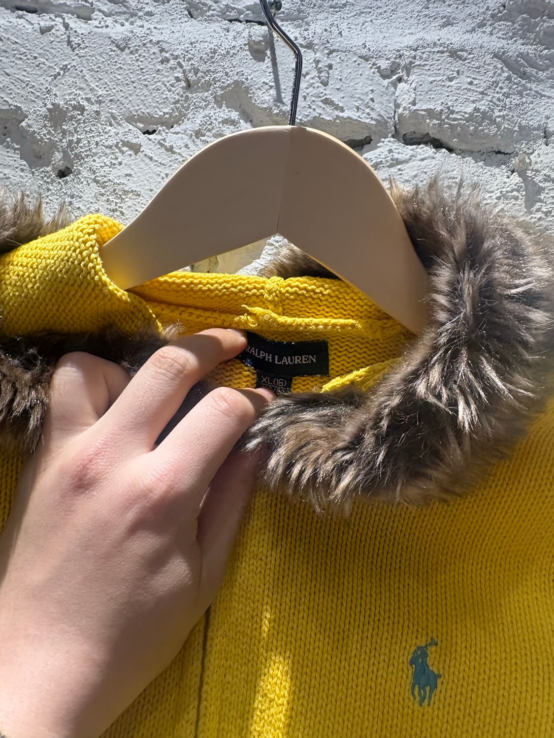 폴로 랄프로렌 퍼 니트 후드집업 상품이미지3