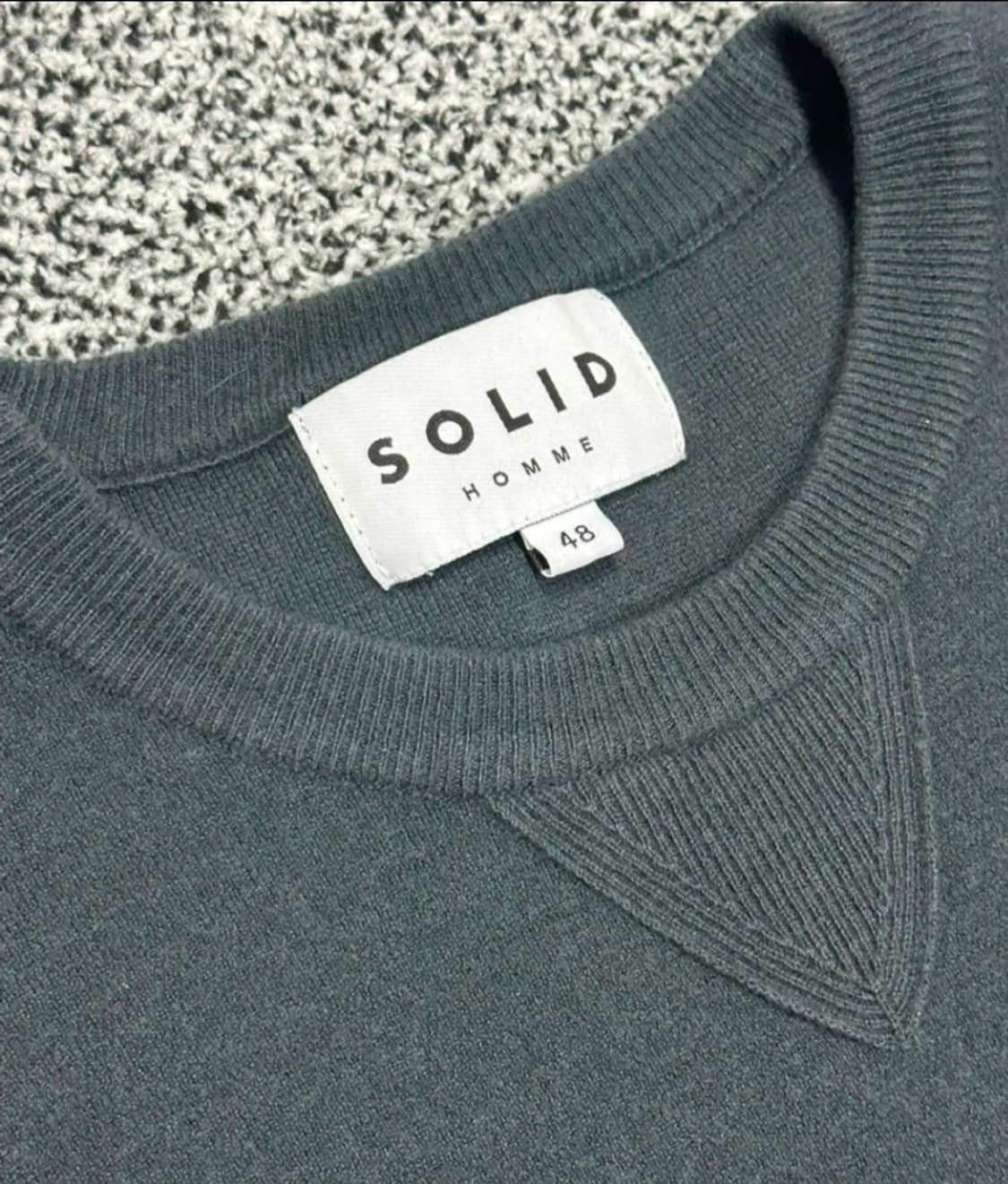 [SOLID HOMME] 솔리드옴므 차콜 그레이 울 혼방 니트 (48사이 상품이미지3