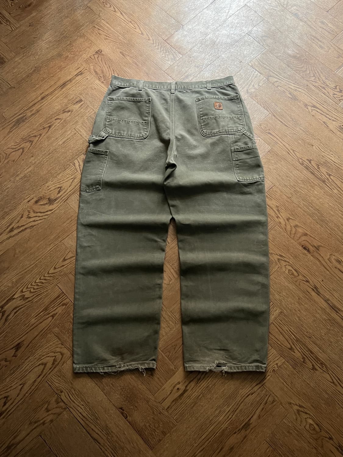 [38]칼하트 USA 빈티지 워싱 모스그린 카펜터 워크 팬츠 M4 상품이미지2