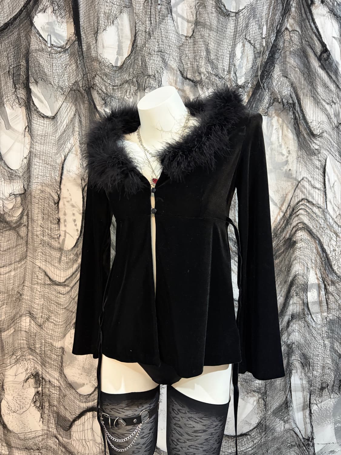 Gothic Velvet Fur Cardigan 상품이미지8