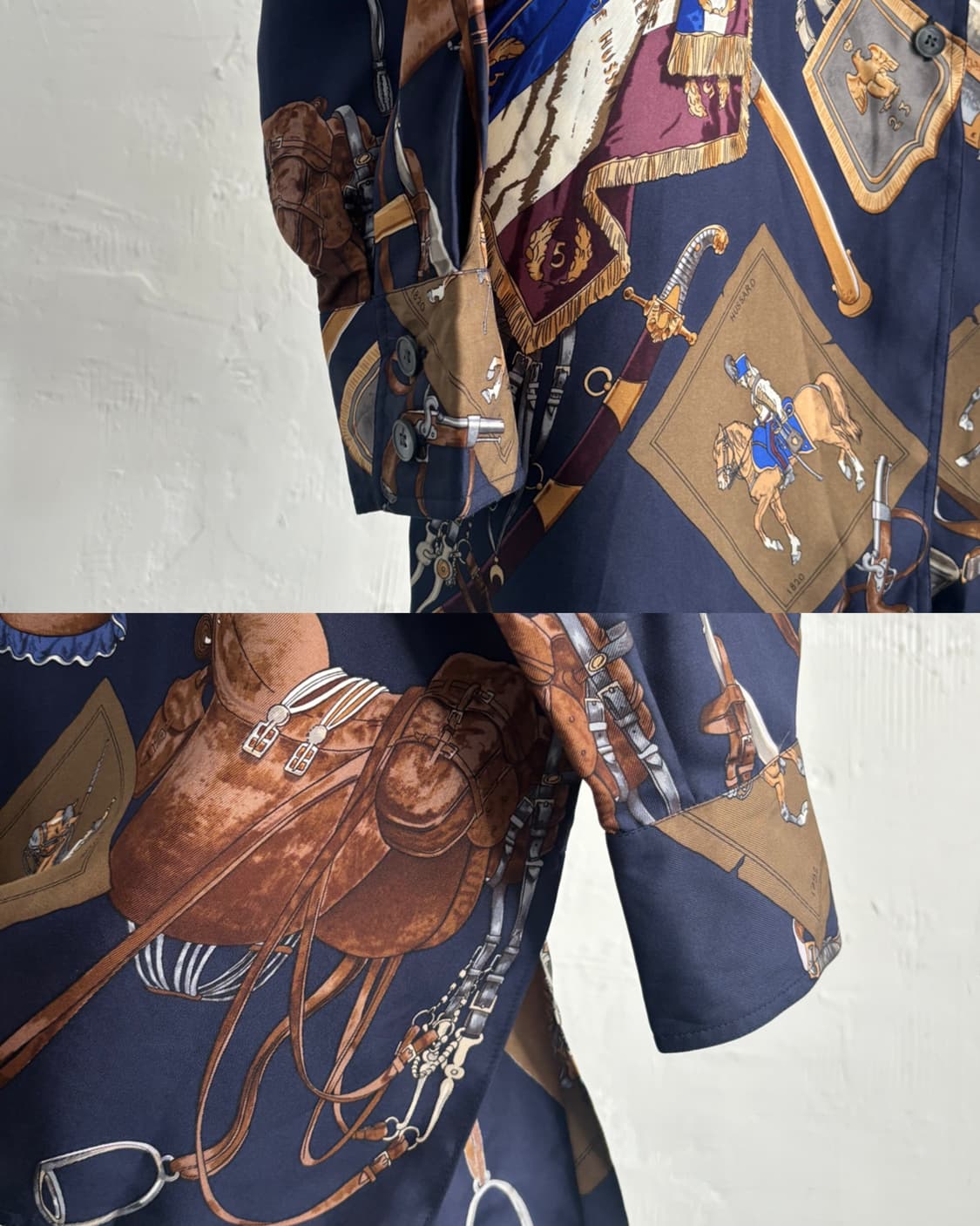 Hermes 에르메스 에퀘스트리안 프린팅 실크 셔츠  상품이미지7