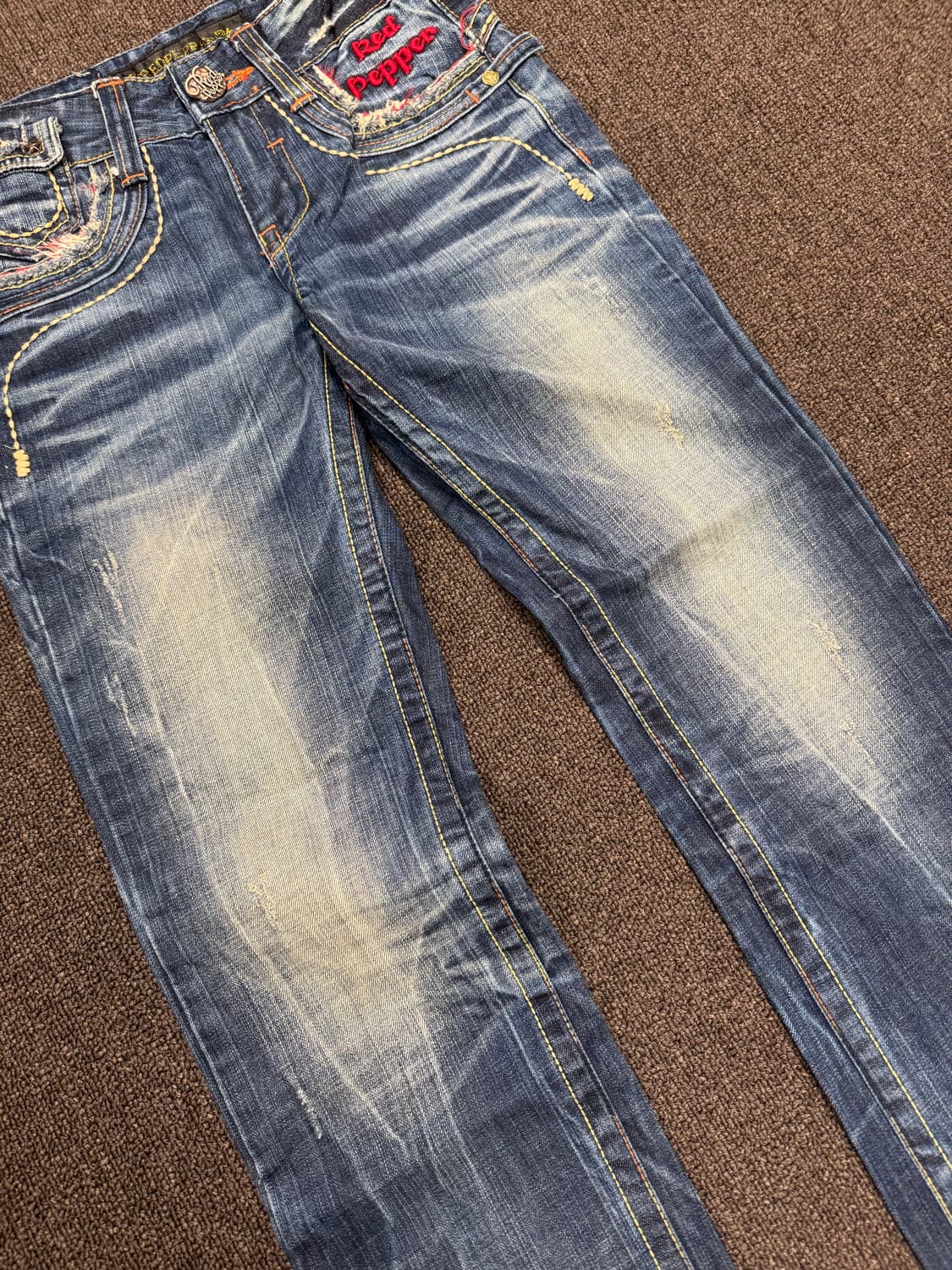 24)레드페퍼 빈티지 Y2K 패치 로우라이즈 데님팬츠 상품이미지3