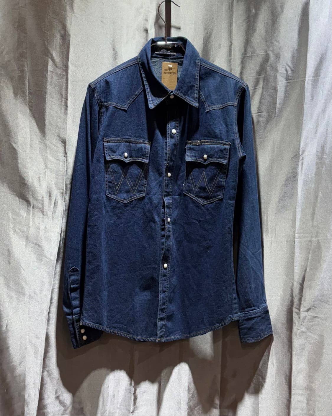 M Wrangler 랭글러 투포켓 웨스턴 생지 데님셔츠 상품이미지2