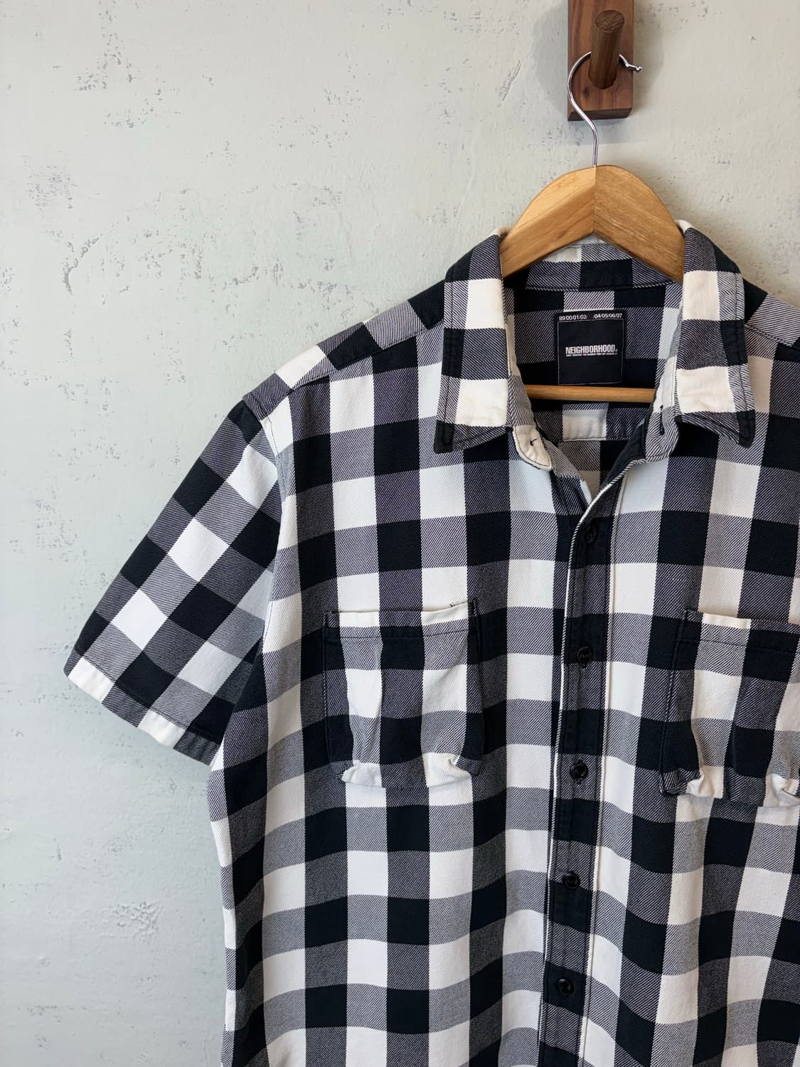 네이버후드 00s 빈티지 깅엄체크 반팔 셔츠 상품이미지3