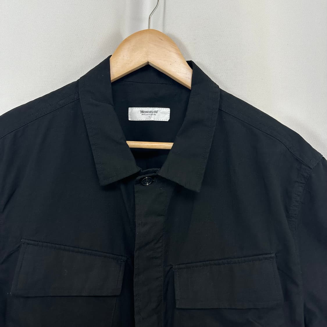 모노플로우 남자 셔츠 반팔자켓 티셔츠 검정 M 상품이미지2