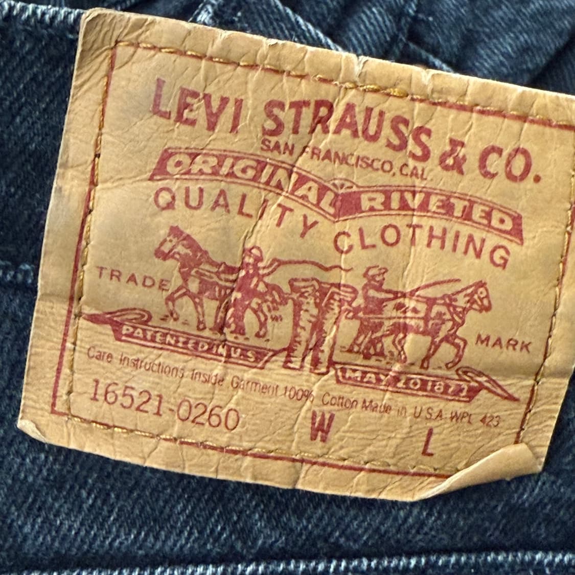 90S USA 리바이스 16521-0260 데님 팬츠 (12M) 상품이미지2
