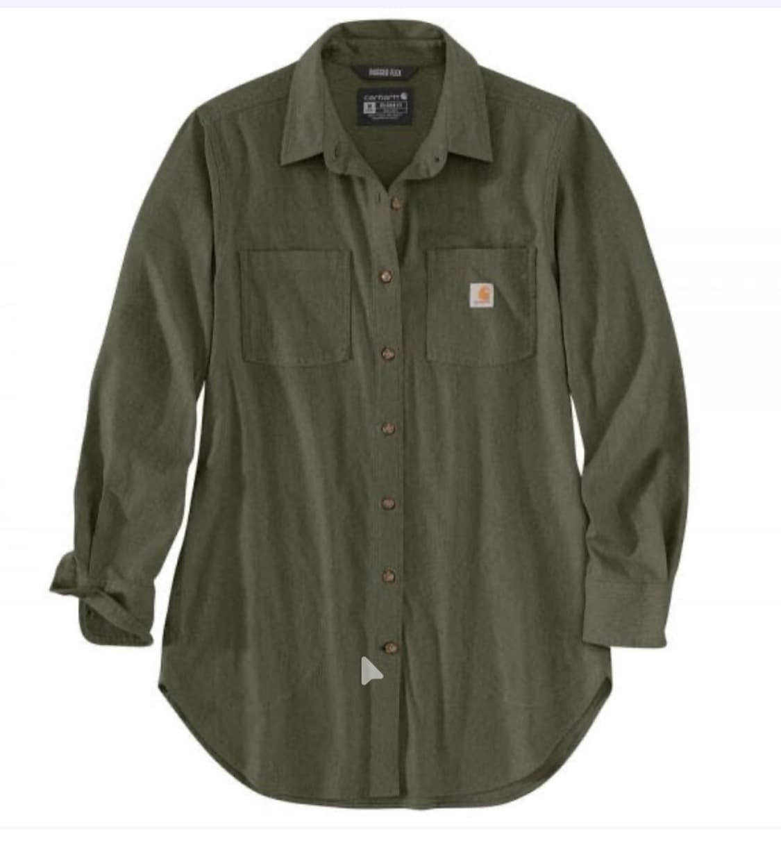 [신품/정품] 칼하트 여성용 미드웨이트 플래널 롱슬리브 튜닉 - 올리브 상품이미지1