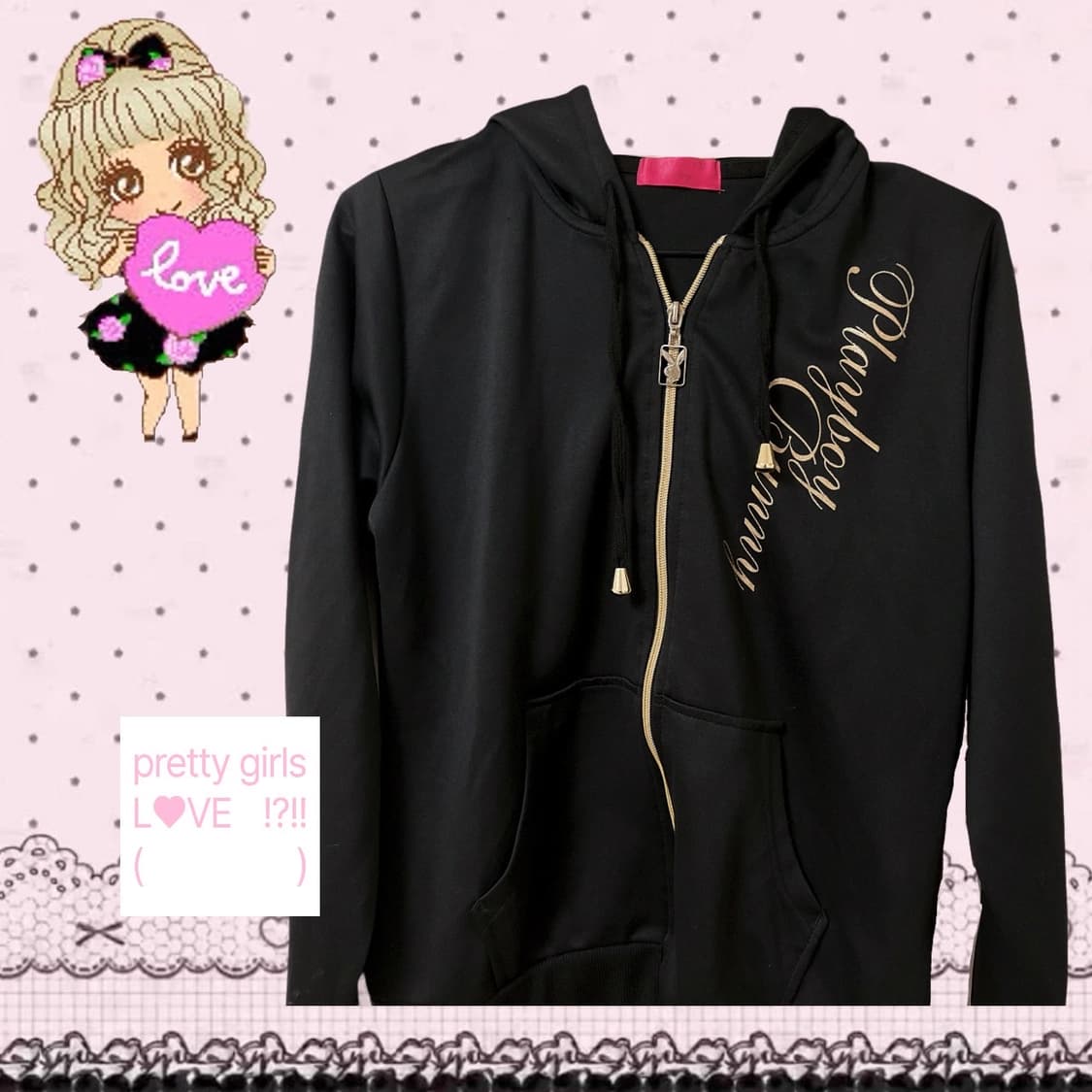 플레이보이 버니 후드집업 y2k 펑크 히메갸루 오네갸루 상품이미지1