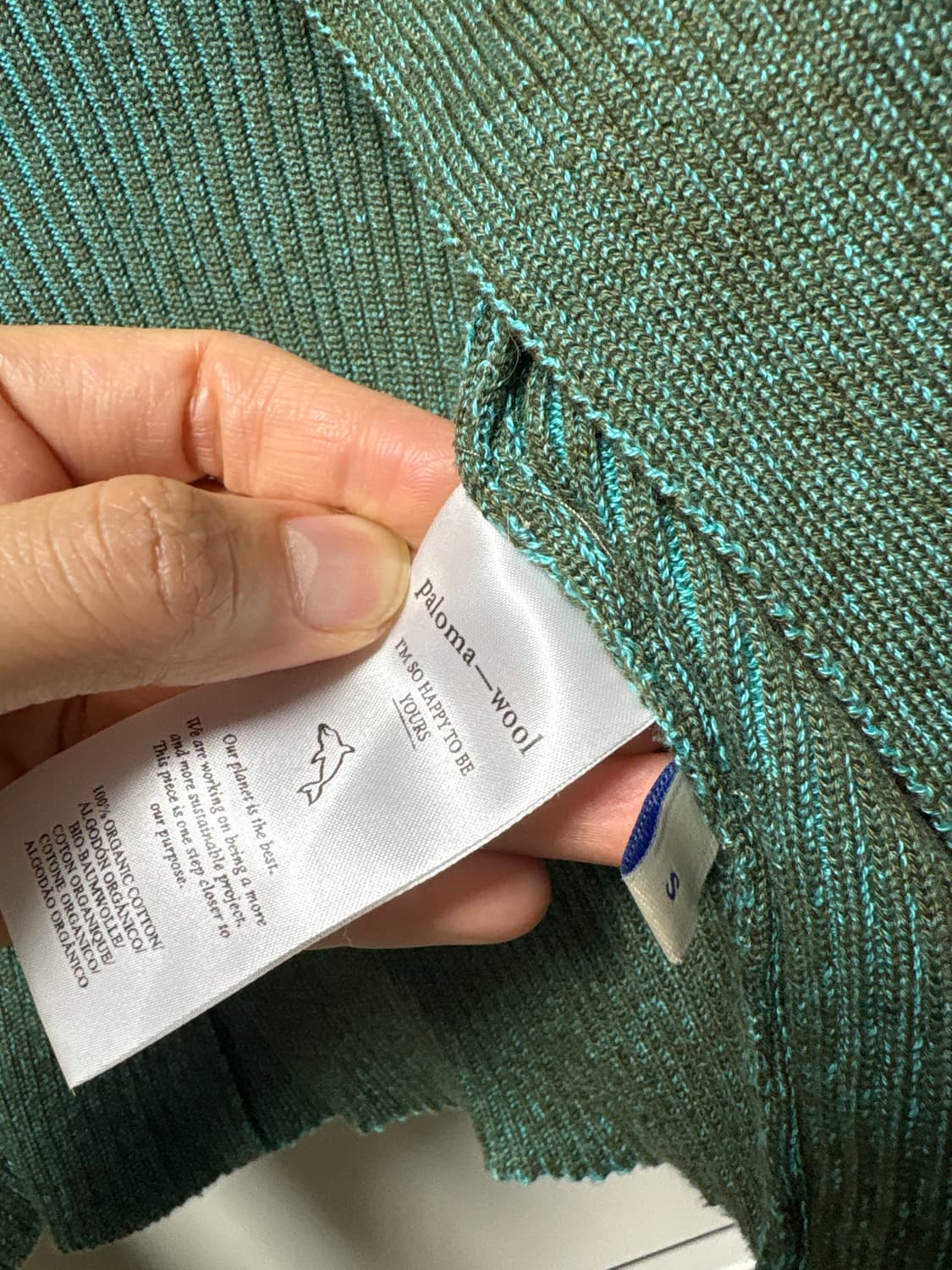 팔로마울 Paloma wool 그린 골지 크롭 가디건 S 상품이미지9