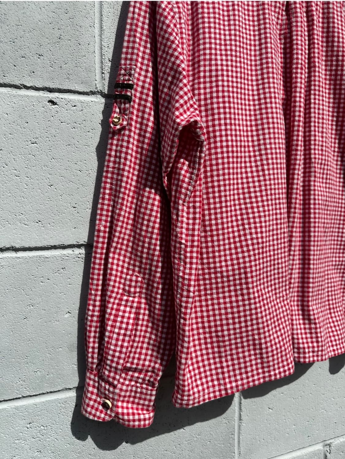 트라흐텐 레드 깅엄 체크 셔츠 상품이미지5