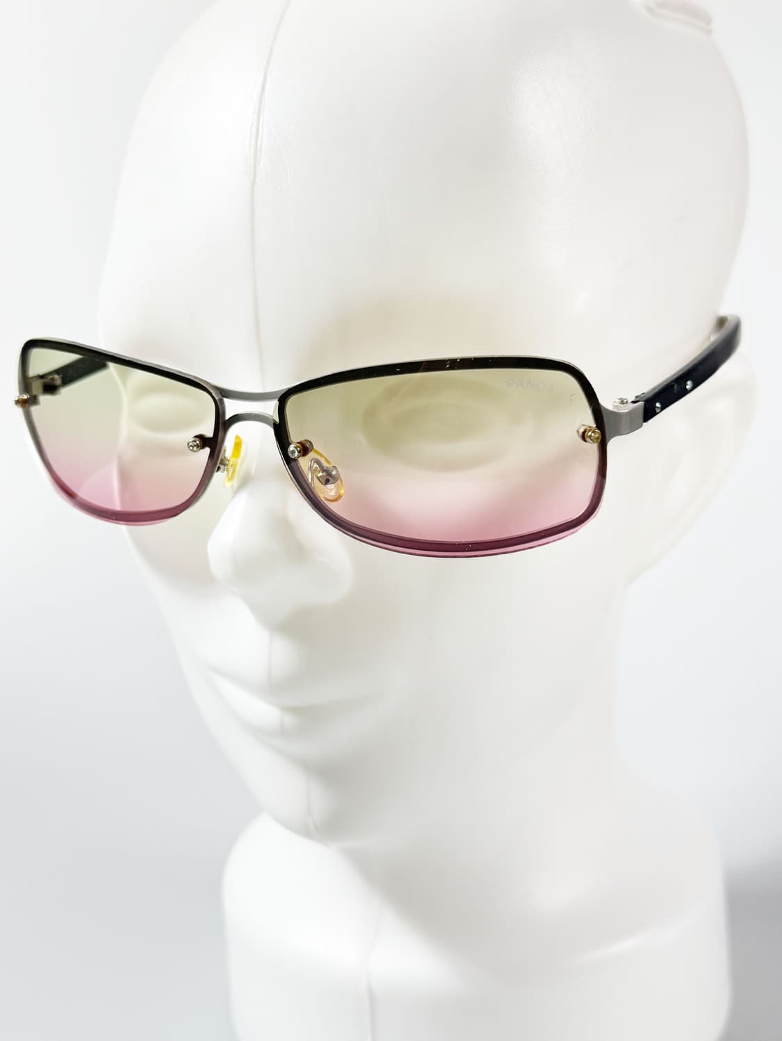 90s PANDA 무테 스퀘어 메탈 프레임 빈티지 틴트 선글라스 상품이미지8