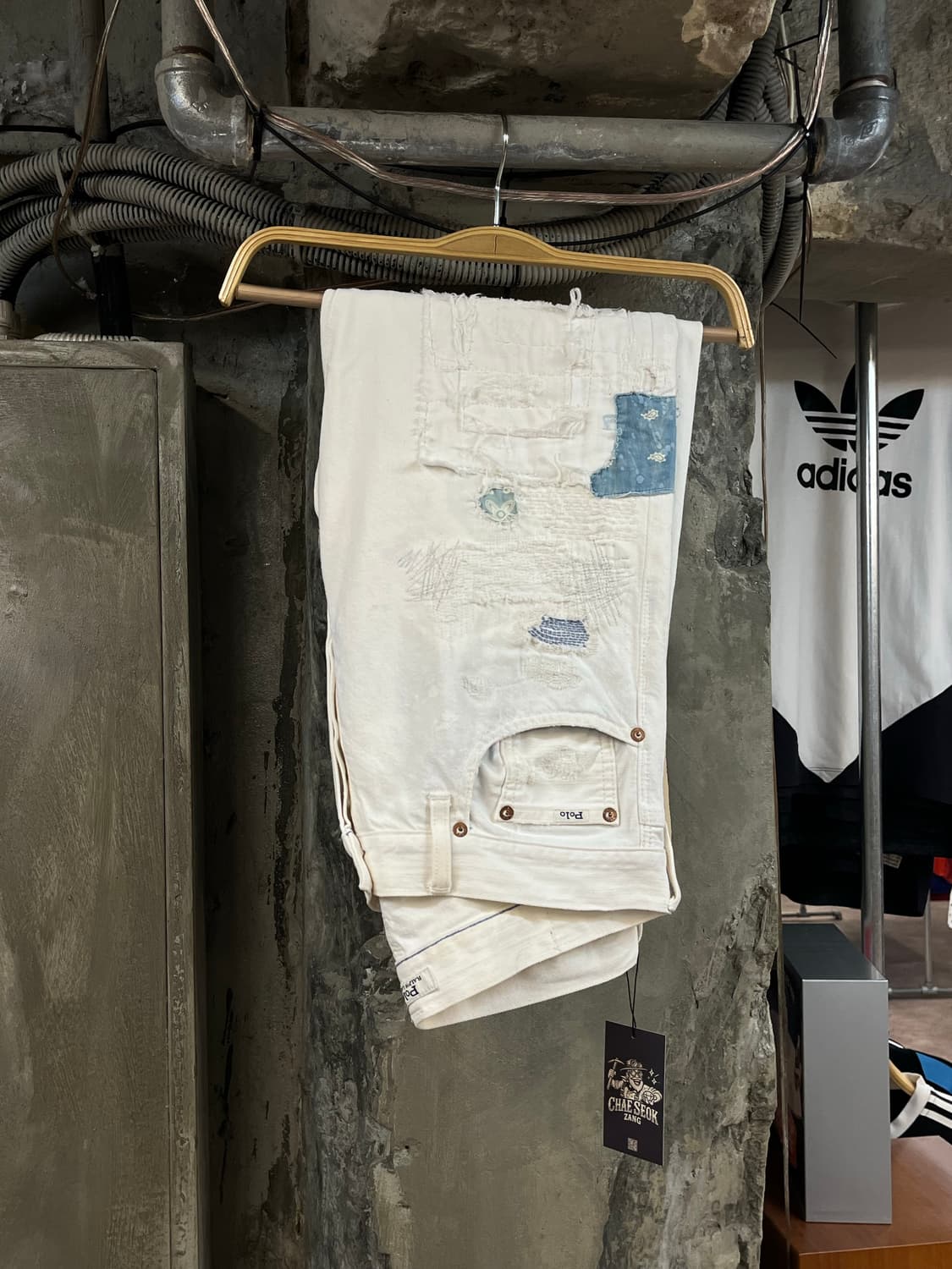 폴로 패치 워크 데님 팬츠 화이트 30X32 #csz2216 상품이미지1