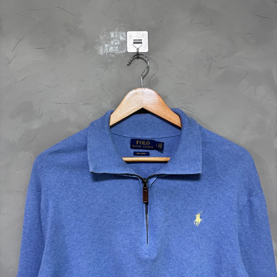 폴로 랄프로렌 니트 반집업 스카이블루 상품이미지2