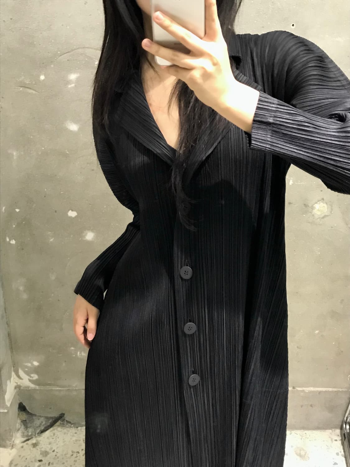 Pleats Please 플리츠플리즈 블랙 롱가디건 상품이미지1