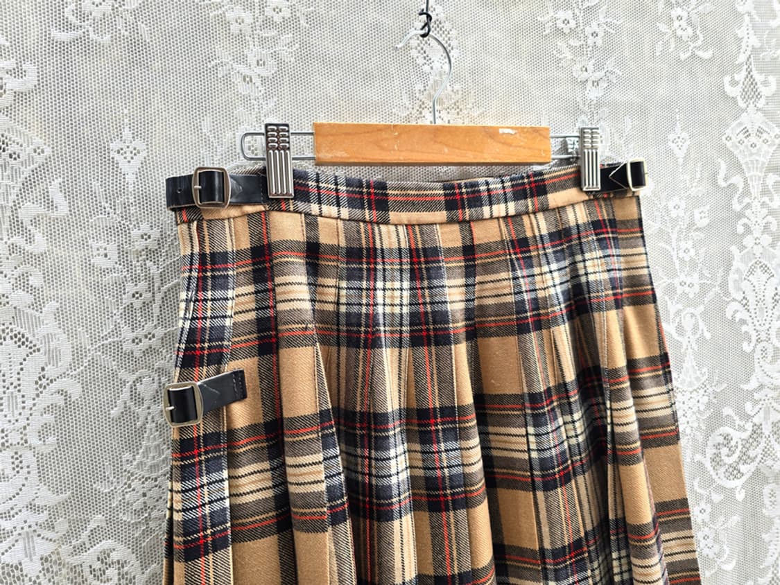 70-80s 영국산 체크 랩스커트 상품이미지4