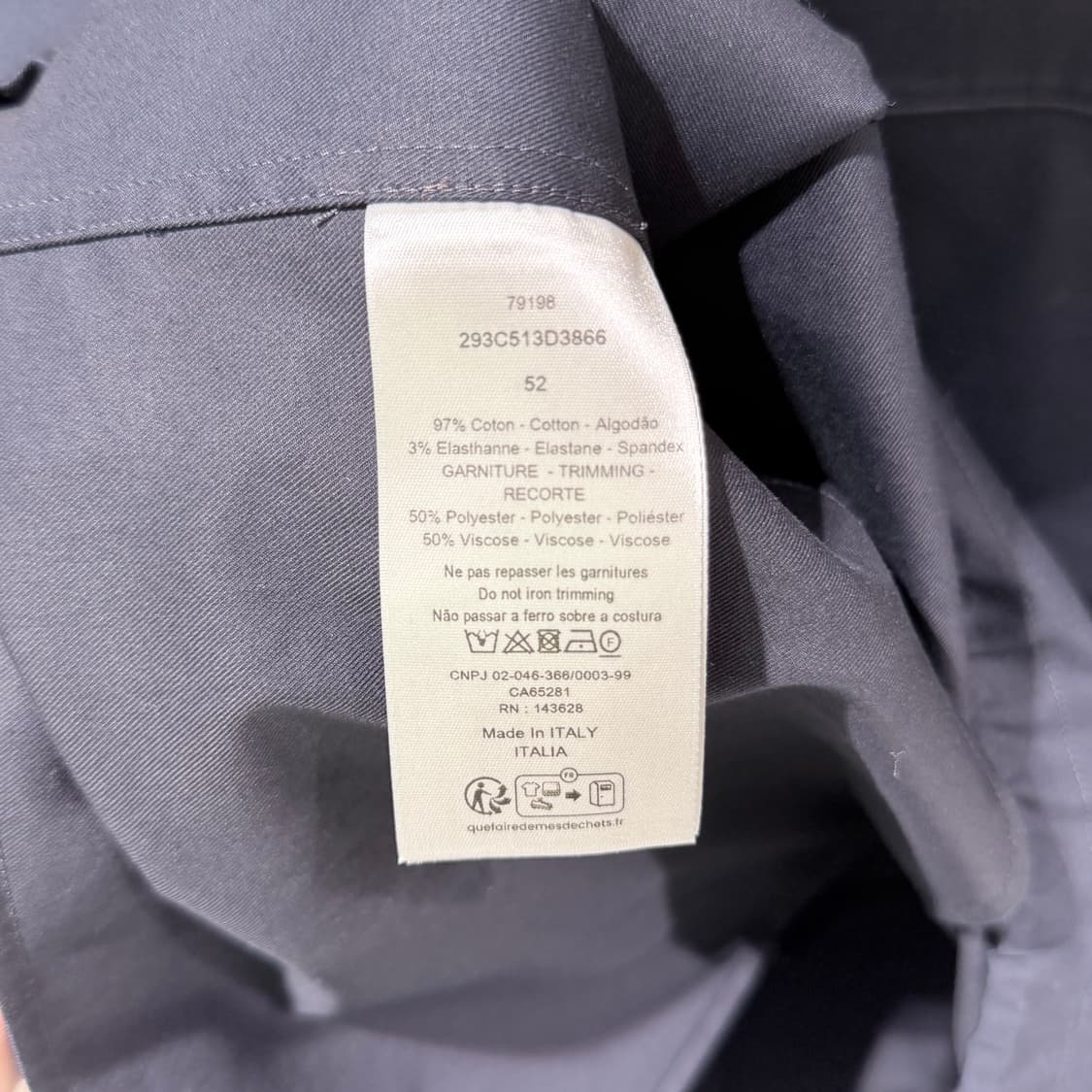 (A+/52) / 디올 다이아몬드 로고 자수 블루종 봄버 자켓 네이비 상품이미지7