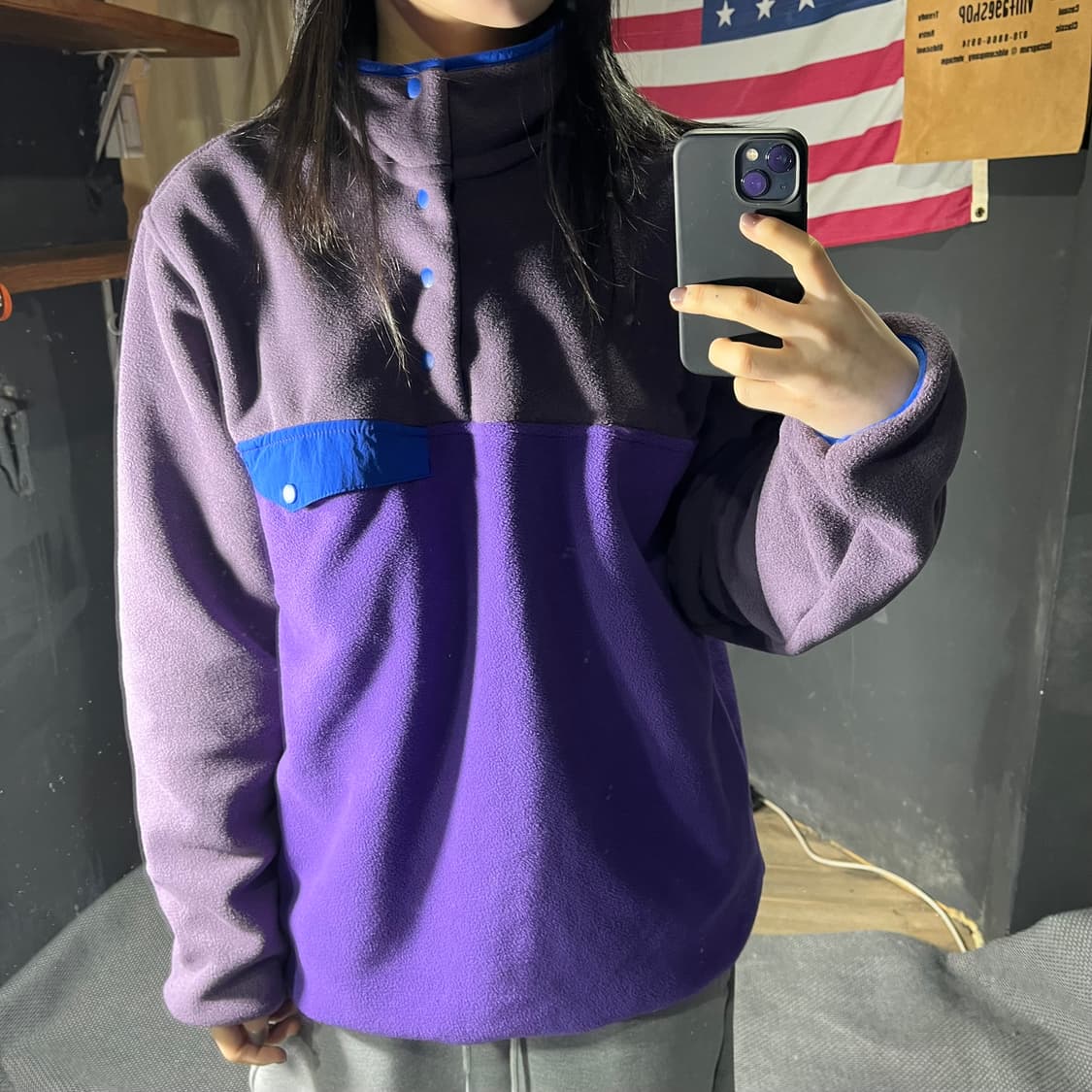 (새상품) 빈티지 아웃도어 플리스 스냅티 상품이미지2