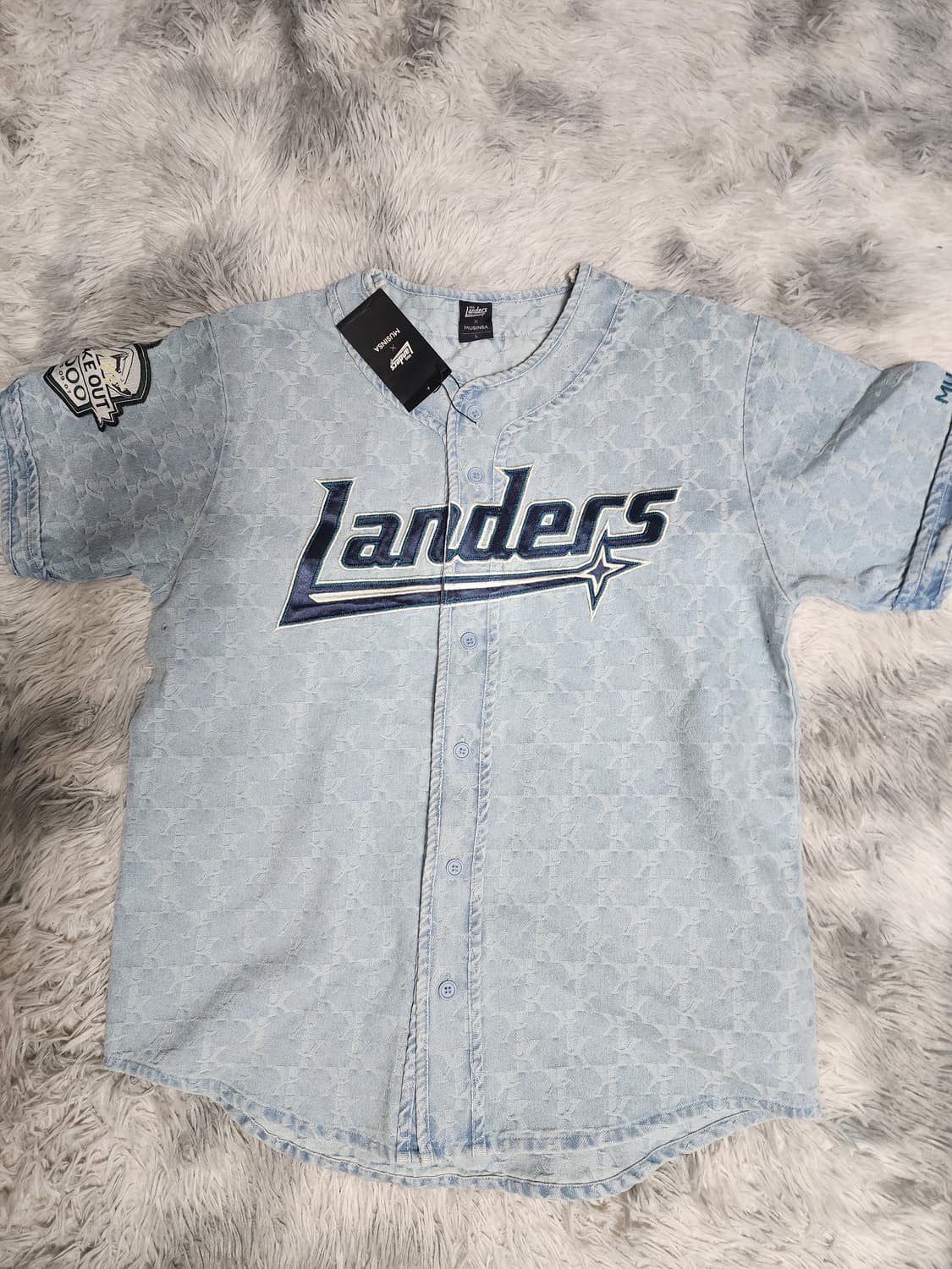 새상품 SSG 랜더스 김광현 2000K 데님 유니폼 L 상품이미지1