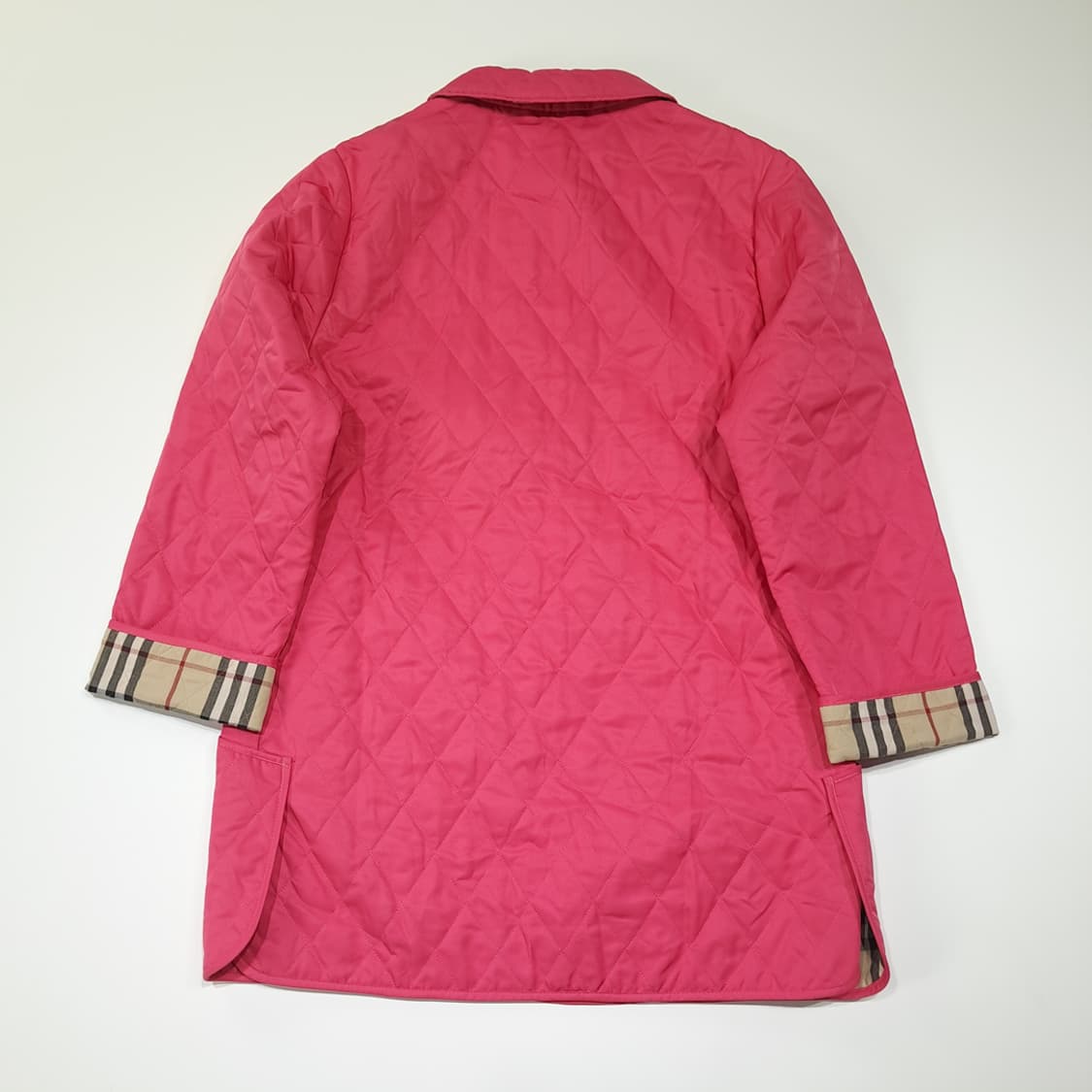 CL904 M 버버리 90s 영국판 퀼팅 노바체크 핑크 자켓 아우터 상품이미지8
