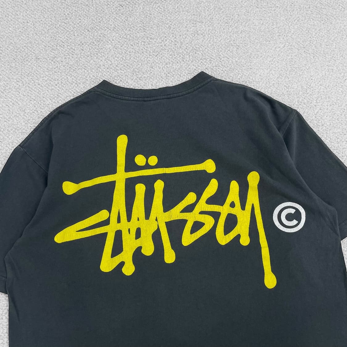 스투시 Stussy 00s 베이직 로고 반팔 티셔츠 피그먼트 그레이 상품이미지3