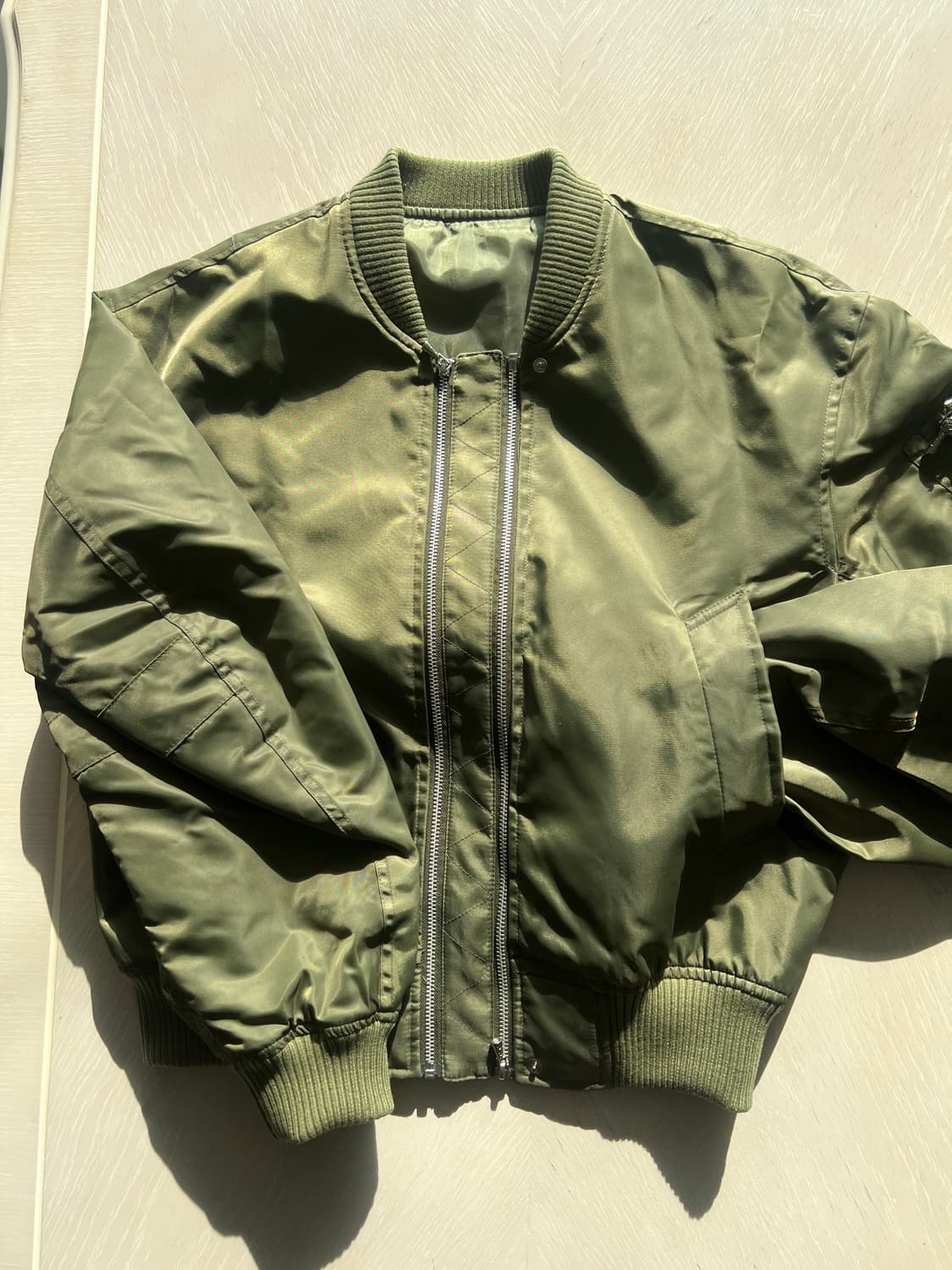 에스티유 더블웨이 쇼트 봄버자켓 카키 L 사이즈 상품이미지1