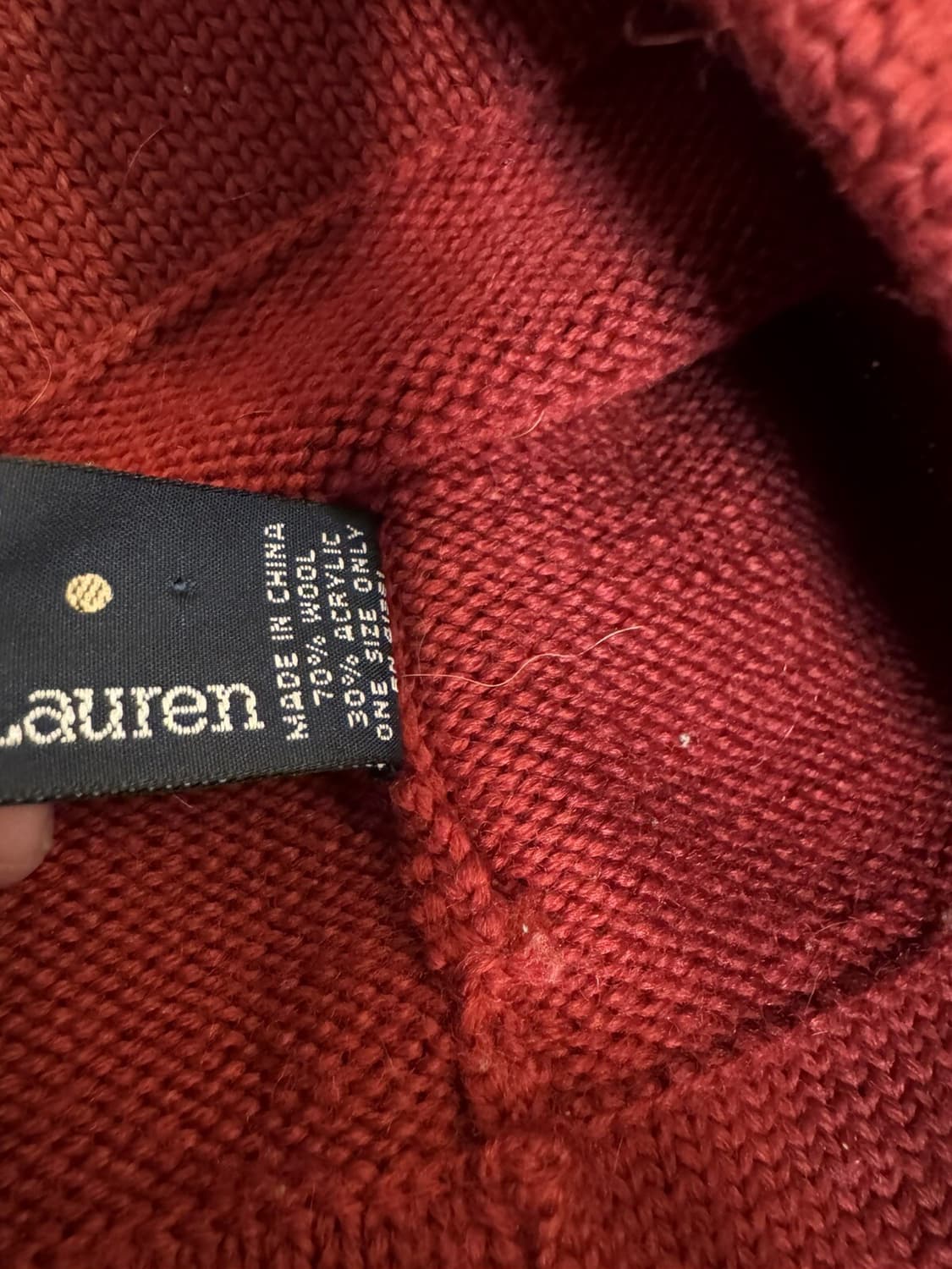 폴로 랄프로렌 성조기 패치 니트 비니 레드 상품이미지5