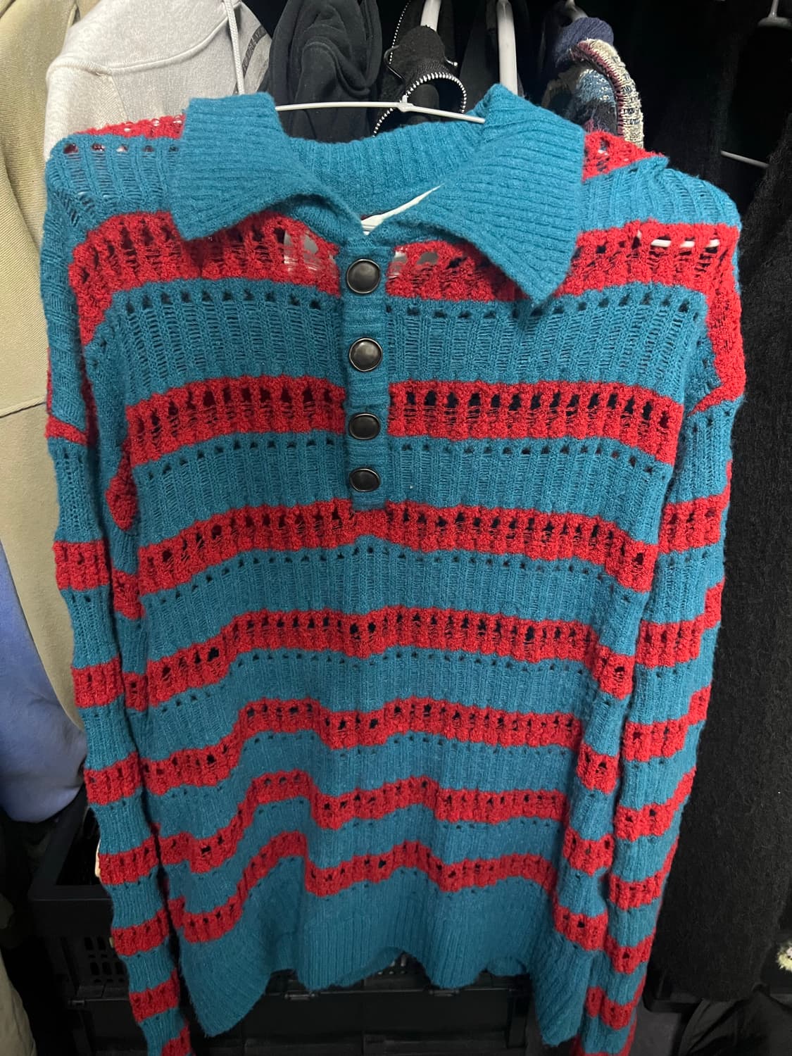 L) 앤더슨벨 버블 스트라이프 폴로 스웨터 상품이미지2